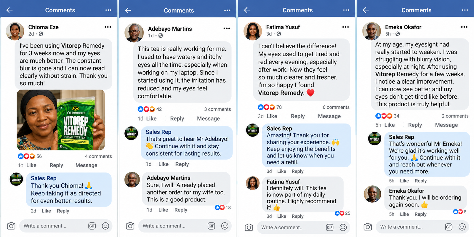 VITOREP REMEDY customer testimonials and conversations